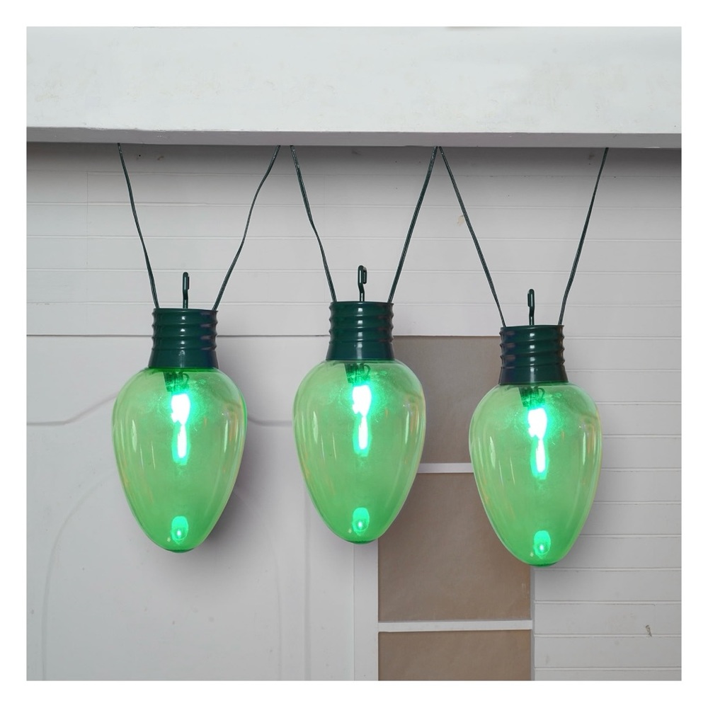 Hanging Giant LED Christmas Bulb 14" Green